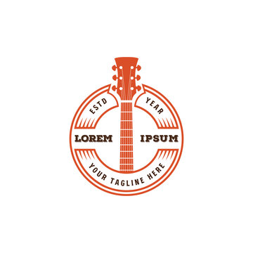 Vintage Guitar Neck Corporate Company Logo Design