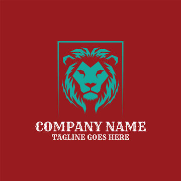 Lion Head King Animal Wild Mascot Logo Design Vector