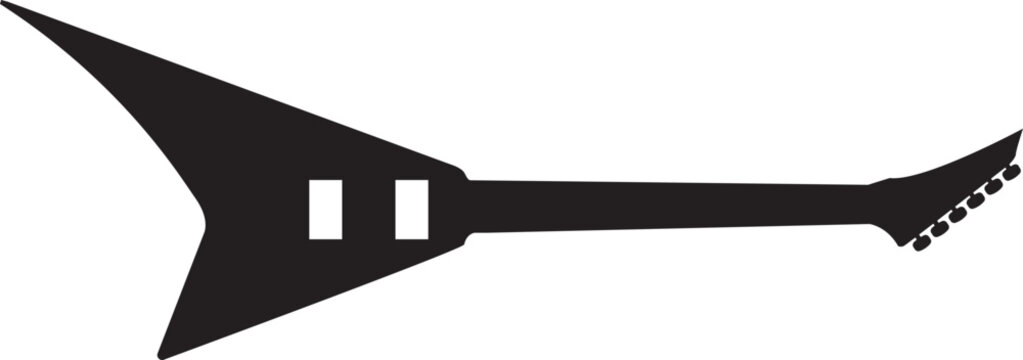 Heavy Metal Rock Electric Guitar Silhouette SVG Vector