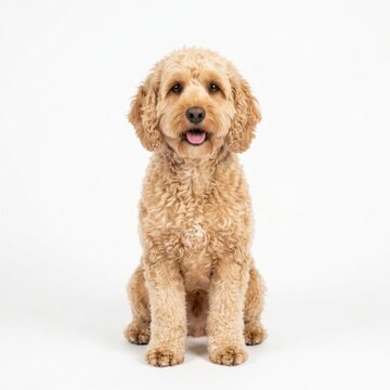 Cockapoo isolated on white background, stock photography
