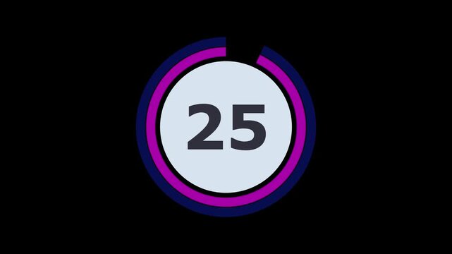 Minimal Color Ring 30 Second Countdown Timer Digital Motion Background