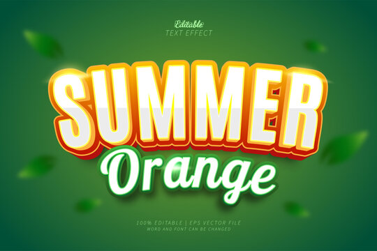 Summer Orange Editable Text Effect Style 3d Bold