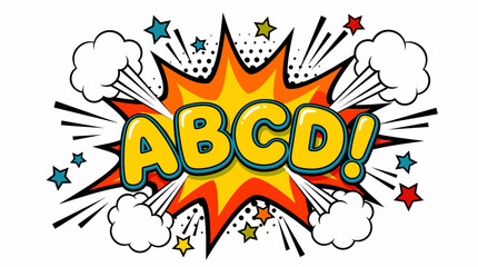 Fototapeta premium Vibrant comic book style explosion text.