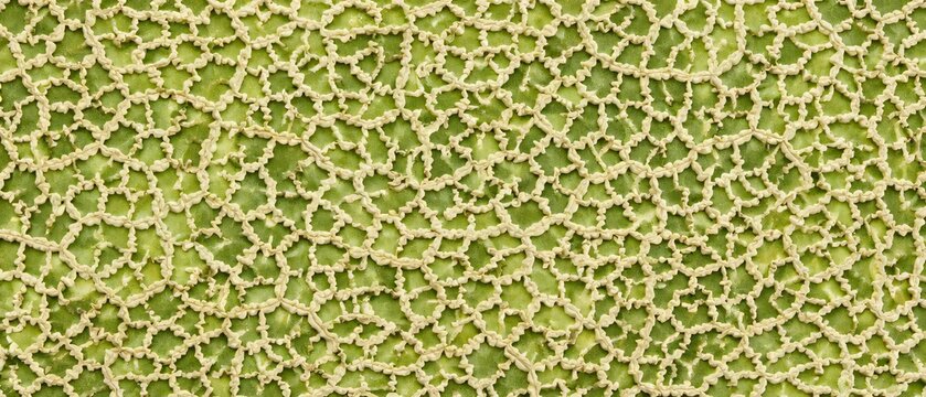 Close up of green skin of cantaloupe melon texture