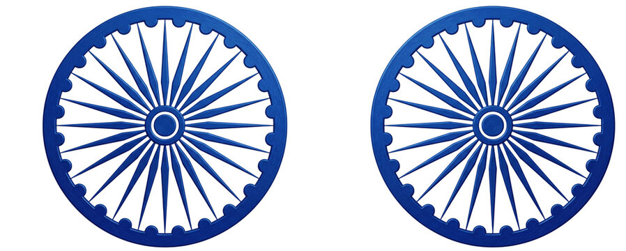 Ashoka chakra symbol isolated on transparent background