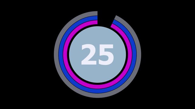 Modern 30 Second Digital Timer Countdown Motion Graphics Background