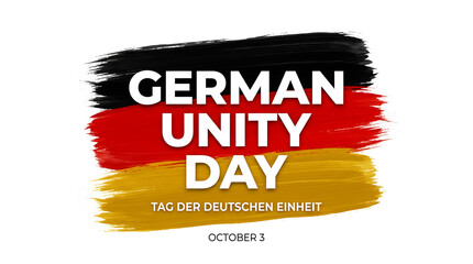 German unity day flag with bold text and date october 3 germany celebration