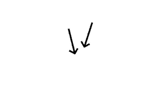 Set of animated white arrow overlays including hand-drawn chalk doodles and dashed directional pointers. white background. Motion Graphic concept. animation