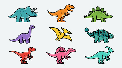 Cute cartoon dinosaur collection © Leomord