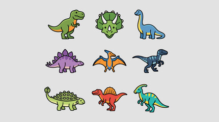 Cute cartoon dinosaurs collection © Leomord
