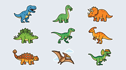 Cute cartoon dinosaurs collection © Leomord