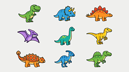 Cute cartoon dinosaur collection © Leomord