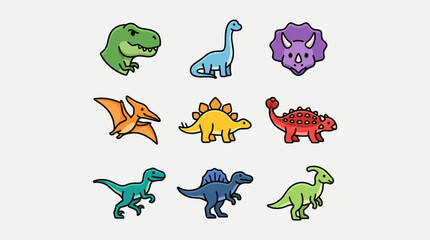 Cute dinosaur collection © Leomord