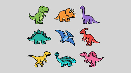 Cute dinosaur collection © Leomord