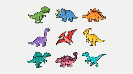 Cute dinosaur collection © Leomord