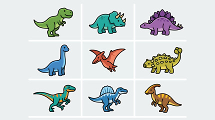 Cute dinosaur collection © Leomord