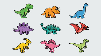 Cute dinosaur collection © Leomord
