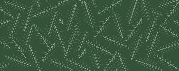Luxury Nature green background vector. Floral pattern, Golden split-leaf Philodendron plant with monstera plant line arts, Vector illustration. © ALEGESS