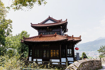 Obraz premium Traditional Chinese Pagoda at Linhai Great Wall, Jiangnan Region