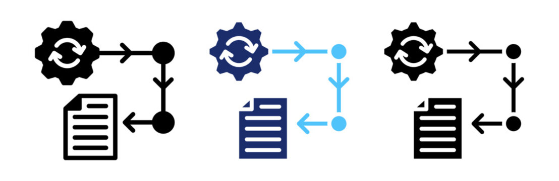Process Mapping Icon Collection Glyph & Mixed Style 