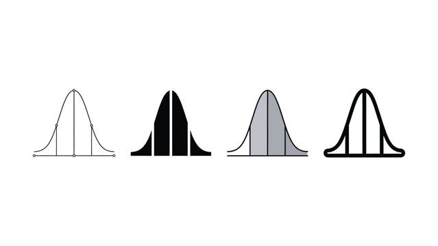 Different visual representations of the normal distribution curve