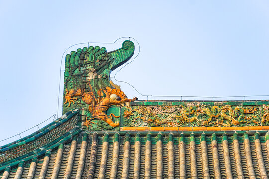 Traditional Chinese Temple Roof Dragon Finial, Quyang County, Hebei Province