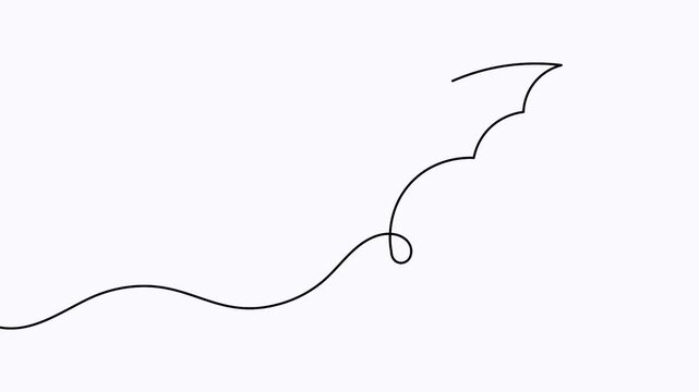 Bat single line drawing animation 4k motion graphics on white background