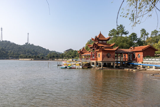 Biyan Lake Traditional Chinese Temple, Changde Hunan Province