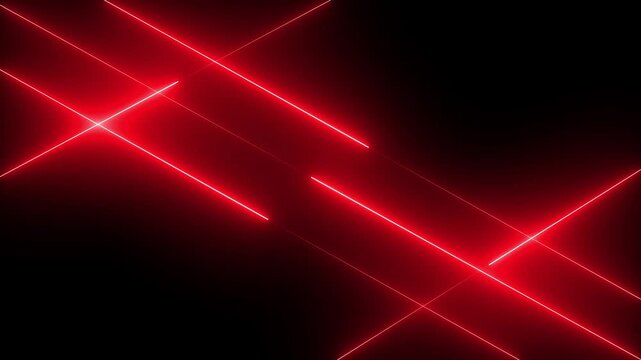 Bright neon red stripes abstract 3d motion background. Seamless looping animation. 4K footage Abstract techno background with blue neon lights. Striped texture in cross shape for innovation concept.
