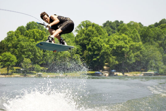 Man on Wakeboard with Grab