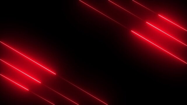 Abstract red lights animated on a dark background. abstraction neon Lines moving up screen, Horizon Light on black background, ready for use in composition, Light Leak rays vibrant digital energy line