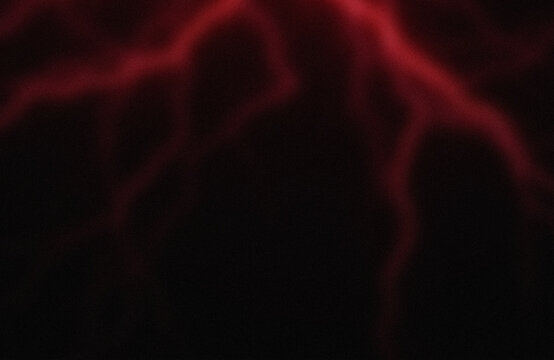 Mysterious glowing red aurora in night sky