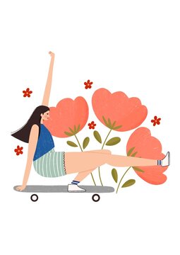 Skateboard Flower Ride