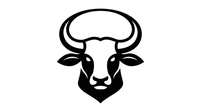 Symmetric bull head sports mascot logo.