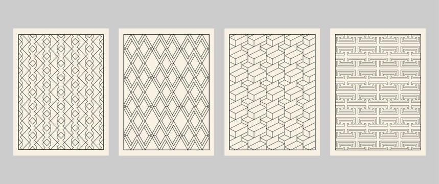 Set of Minimal Geometric Seamless Pattern Backgrounds