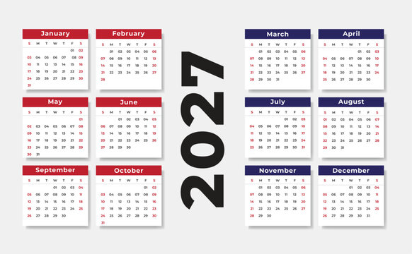 2027 Calendar Template, 2027 wall calendar design abstract template design for 2027 new year, calendar 2027 design
