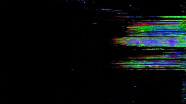 Horizontal wipe revealing monitor screen glitch 