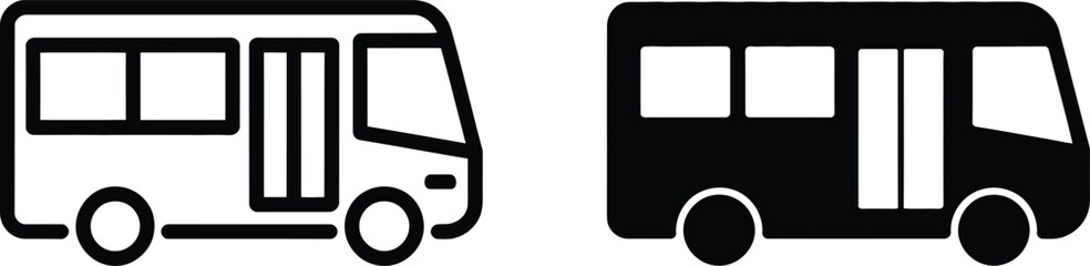 Public transport bus vehicle icons vector illustration © Rahat Hossain