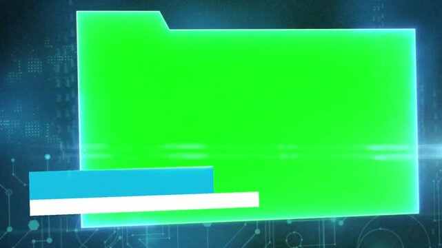 Digital Green Screen Folder Graphic Template for Cyber Tech Backgrounds