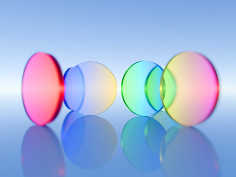 Colors of Glass in Light Arrangement on a Smooth Surface