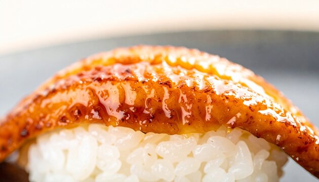 Japanese Anago Eel Sushi Nigiri Close-Up