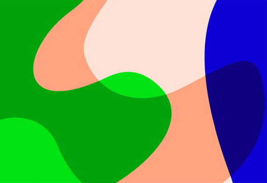 Minimalist organic shape background in fresh green and blue for herbal cosmetics brand corporate brochure
