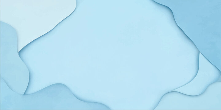 Abstract smooth light blue background with irregular glossy contours creating fluid decorative design artwork