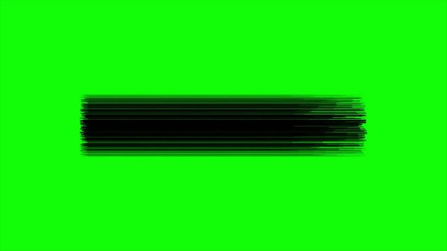 Black Ink Brush Stroke Horizontal Reveal on Green Screen Chroma Key for Artistic Text Overlay and Minimalist Grunge Lower Third Motion Graphic Design 4k video
