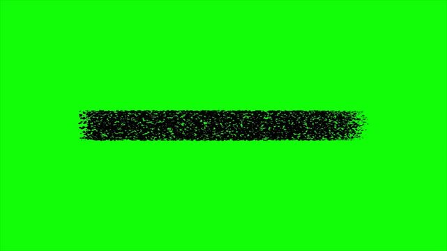 Black Paint Brush Stroke Animation on Green Screen Chroma Key, Hand Drawn Grunge Ink Texture for Minimalist Title Highlight, Underline and Artistic Motion Graphic 4k video