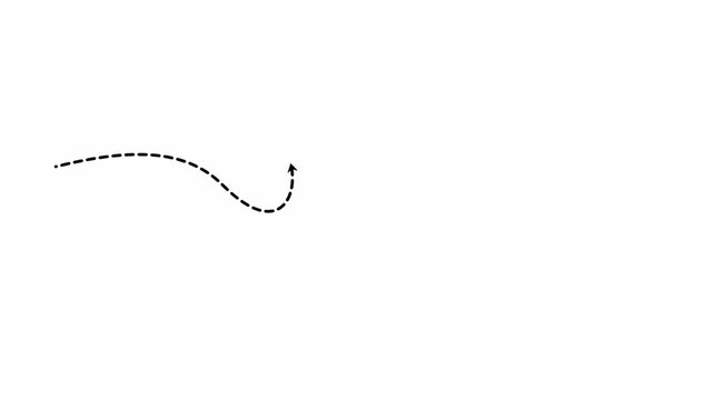 Dotted Arrow Animation Hand Drawn Doodle Looping Upward for Business Growth Success and Strategic Journey Progress Motion Graphic with Alpha Channel 4k video