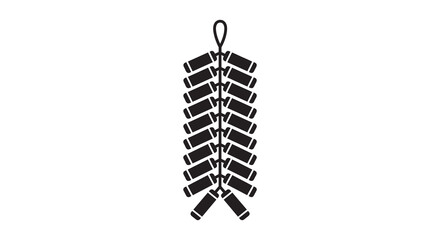 String Of Firecrackers Black Silhouette On White Background © MdMosharef