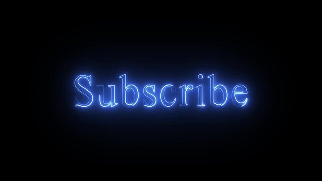 Neon Light Subscribe Button Animation with Electric Blue Glow