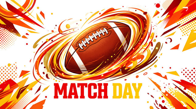 Vibrant red soccer ball in motion with dynamic lines, match day theme