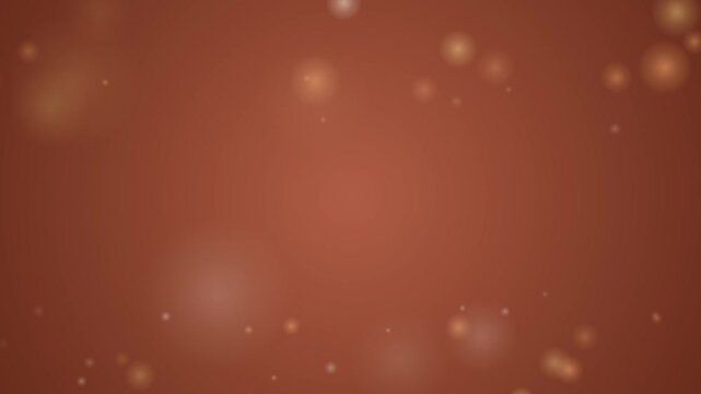 Abstract Copper Bokeh Background. Elegant floating golden bokeh lights on a rich red gradient. A smooth motion background perfect for luxury presentations, video overlays, and creative editing project